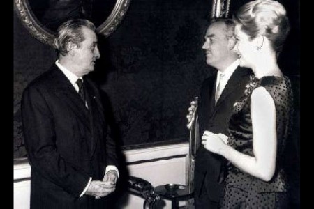 LL.AA.SS. le Prince Rainier III et la Princesse Grace, Marcel PAGNOL (Ecrivain, Dramaturge, Cinéaste, Producteur, Membre de l’Académie française, Membre du Jury) (©Georges Lukomski)