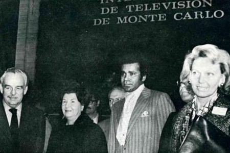 S.A.S. le Prince Rainier III, Simone CINO DEL DUCA (Présidente du Jury Cino Del Duca), Greg MORRIS (Mission impossible, Membre du Jury), la Comtesse Marianne BERNADOTTE (Présidente du Jury)