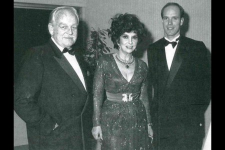LL. AA. SS. le Prince Rainier III et le Prince Albert II, Gina LOLLOBRIGIDA (Actrice, Présidente Jury Films de Télévision)
