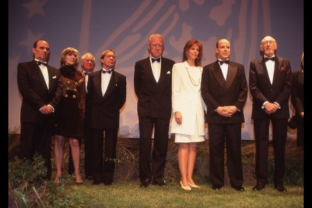 S.A.S. le Prince Albert II, Jury Films de Télévision et Mini-Séries, Adam HORVATH, Victoria ZINNY, Ted CHILDS, Pierre CHEVALIER, Max VON SYDOW (Président du Jury Films de télévision), Lindsay WAGNER, Irvin KERSHNER (Président du Jury Mini-Séries)