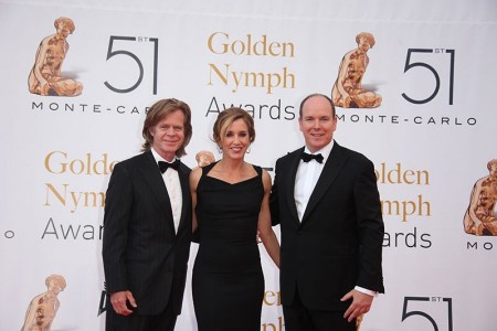 Soirée de clôture. S.A.S. le Prince Albert II, William H. MACY (Acteur, Shameless), Felicity HUFFMAN (Actrice, Desparate housewives)