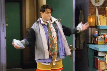 When Joey wears all of Chandler’s clothes